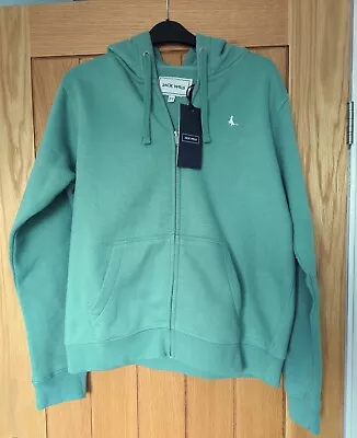 Jack Wills Astbury Womens Zip Hoodie Size UK 12 Green Hooded Jacket BNWT • £21.95