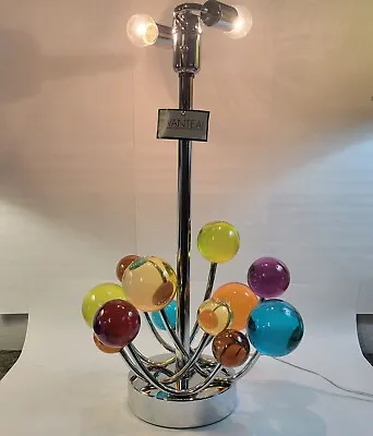 Van Teal Lucite & Chrome Table Lamp Retro MCM Atomic Style Large Lamp 15 W 28 H • $320