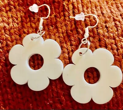 Acrylic Flower  Earrings Large 70s 80s Retro Party Fancydress  Gift • £4