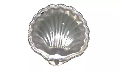 Trinket Box-Scallop Shell Shaped Silver Tone Made In England • $25