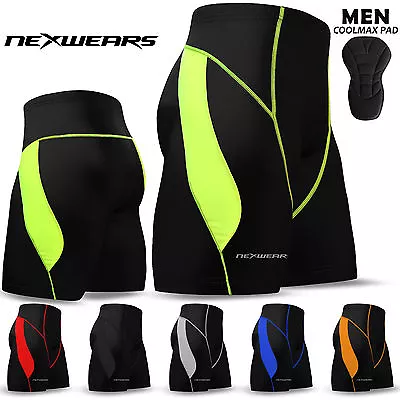 Mens Cycling Compression Padded Shorts Coolmax MTB Bicycle Bike Short S To 2XL • $19.99