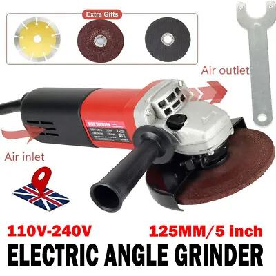 Heavy Duty 1200W Electric Angle Grinder 125mm 5  Corded Cutting Grinding 3 Discs • £33.59