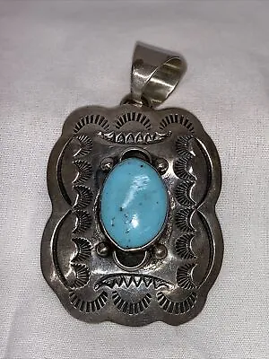 Chimney Butte Native American Navajo Sterling Silver Pendant Turquoise • $160