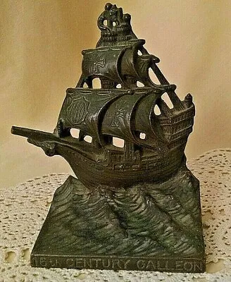 Ship Bookend One Only 16th Century Galleon Bronze 650 Usa Weildlich Bros Wb. • $34.99