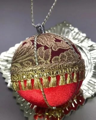 Christmas Balls Handmade Christmas Tree Decorations Red And Gold Colours • £4.90