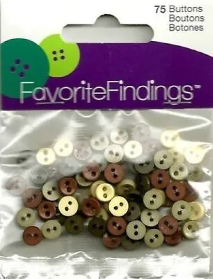 Mini Nature Buttons  By  Favorite  Findings - Pkg Of 75 • $3.95