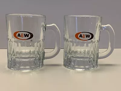 Vintage A&W Mini Root Beer Mugs Oval Logo  3 Oz Set Of 2 • $12.50