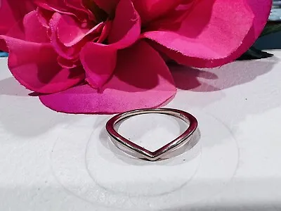 $19 • Buy Pandora Rose Shining Wishbone Ring #186314 Size 58 WORN Curve V