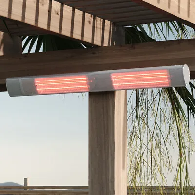 Outdoor Electric Patio Heater Wall Mounted Indoor Warmer Halogen Infrared Remote • £55.95