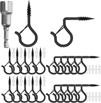 21 Pc Q Hanging Hooks W Wing Nut Driver Heavy Duty Outdoor Hooks Lights Plants • $10.95