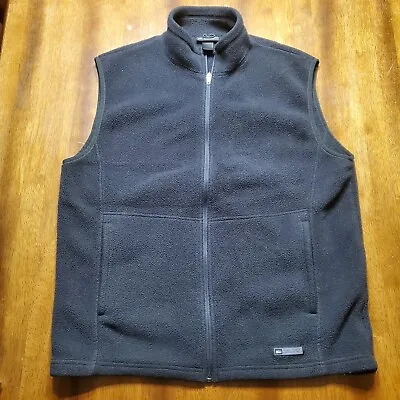 REI Vest Mens Large Full Zip Sleeveless Outdoor Lightweight Fleece Black Casual • $17.50