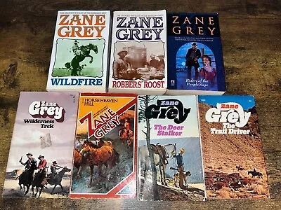 Zane Grey Lot Of 7 Different Western Paperback Books The Deer Stalker Wildfire • $8.99