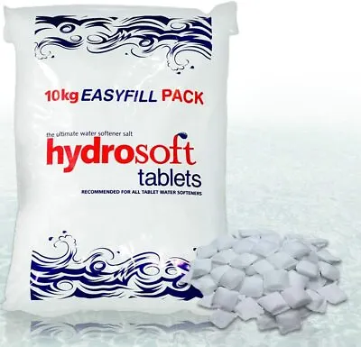 HYDROSOFT SALT TABLETS | 10KG BAG | Water Softener | FCC Food Grade 99.9% Pure • £26.99