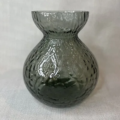 Vintage Glass Hyacinth Bulb Vase Denmark Fyens Smoke Gray 4.5  • $88
