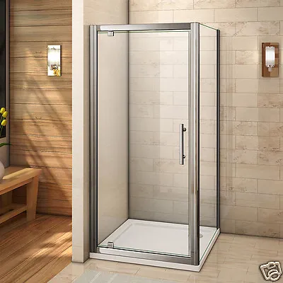 New Pivot Hinge Shower Door Enclosure And Tray Walk In Glass Screen Cubicle • £121