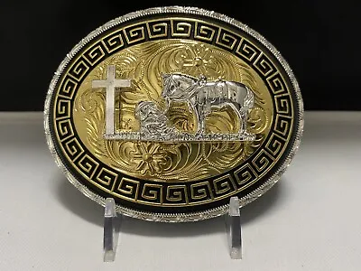 Christian Praying Cowboy Belt Buckle Western Style Hebilla Vaquero Caballo • $24.89