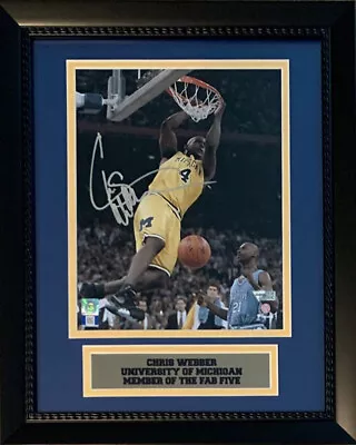Chris Webber Autographed Michigan Fab 5 Five Signed 8x10 Framed Photo Fanatics • $249
