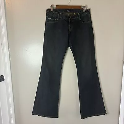 Von Dutch Women’s Wide Flare Jeans Dark Wash Low Rise Denim Pants Size 29 EUC • $44