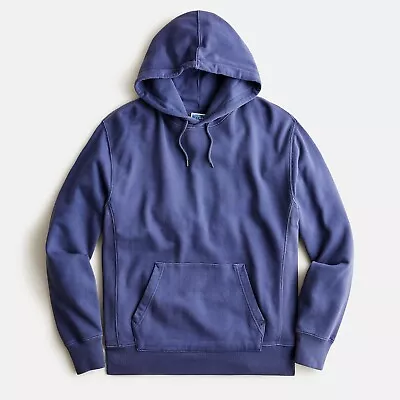 NWT J Crew Faded Pilot Blue Garment Dyed French Terry Hoodie Sweatshirt H4576 S • $49.99