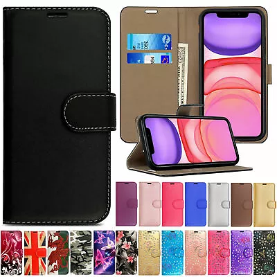 Leather Wallet Flip Case Cover For IPhone 12 13 PRO MAX MINI 11 XR XS 8 7 6 5 SE • £3.50