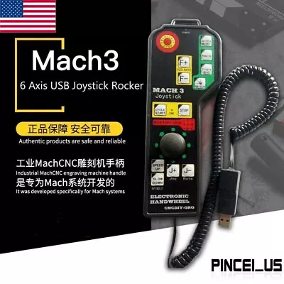 Handheld Mach3 6 Axis USB Joystick Rocker Electronic Handwheel For CNC US • $29.99