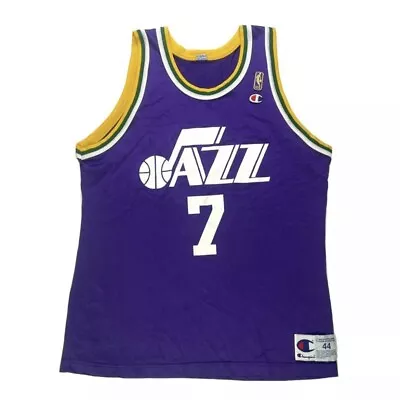 Rare 90s Vintage Champion X Utah Jazz Pete Maravich #7 NBA  Jersey Mens Size 44 • $249.95