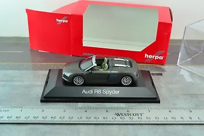 Herpa 0924603 AUDI R8 Spyder Convertible Grey Diecast 1/43 Scale  • $39.99