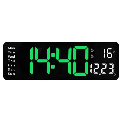 Large LED Digital Wall Clock Temperature Date Display Electronic Wall Clock New • £22.84