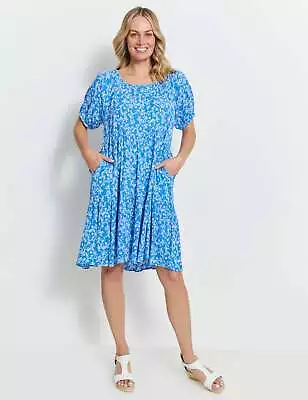 RIVERS - Womens Dress -  Short Sleeve Crinkle Tiered Midi Dress • $25.70