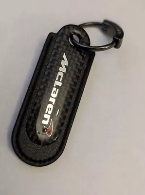 Mclaren Carbon Fibre & Leather Keyring New • £14.99