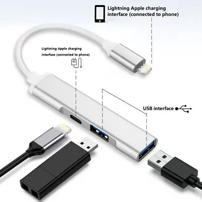 Lightning To USB 3.0 3 Port Hub Splitter For Apple IPhone MacBook Pro IPad • $7.99