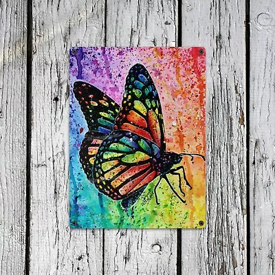 Metal Art Print | 12 X16  | Butterfly | Rainbow Pop Art Monarch Butterfly Art • $22.50