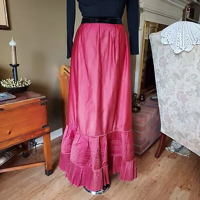 Antique Edwardian Skirt Rare Cherry Red Steampunk  • $89.95