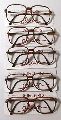 Vintage 5 Pc. Lot ELAN 606 Col. 3 Lt.Tort 56/14 Carbon Eyeglass Frames NOS #413 • $9.99