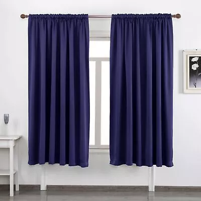 Pencil Pleat Blackout Curtains Black Out Thermal Ready Made Luxury Curtain Pair • £15.99