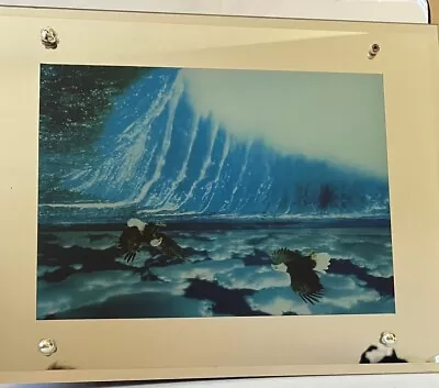 Vintage Motion Image Moving Waterfall Bald Eagles Picture Light Sound Mirror 18  • $49.99