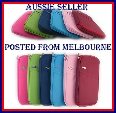 $9.99 • Buy PASSPORT WALLET DOCUMENT HOLDER ORGANIZER 7 Colours Melbourne Seller Fast Postag