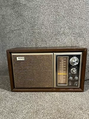 Vintage Sony Tabletop Radio AM/FM Model ICF-9550W High Fidelity Wood Enclosure • $59.95