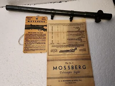 Vintage Mossberg Scope No. 4 W/ No. 6 Hangtag & DIRECTIONS  • $175