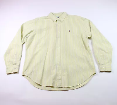 Polo Ralph Lauren Mens Button Down Shirt Classic Fit XL Yellow Blue Long Sleeve • $19.99