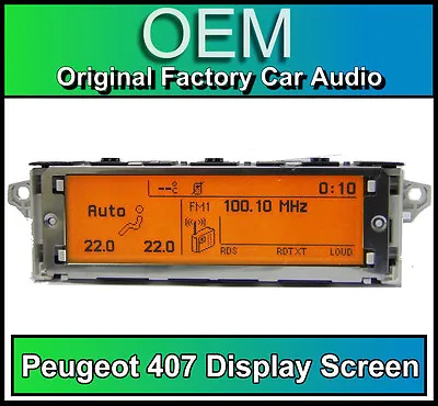 Peugeot 407 Display Screen RD4 Radio LCD Multi Function Clock Dash • $142.97