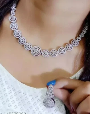 $23.74 • Buy Indian Bollywood Gold Plated AD CZ Kundan Choker Necklace Wedding Bridal Jewelry