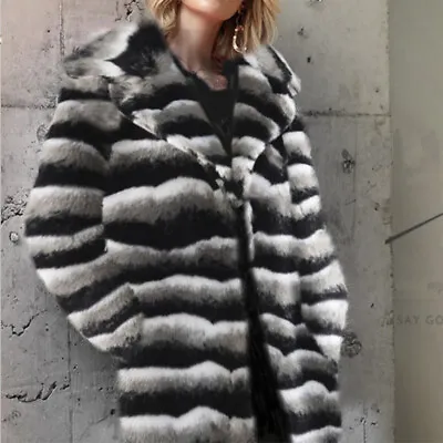 Winter Women's High Quality Faux Fur Coat Luxury Long Turn-Down Collar Fur Coats • £48.43