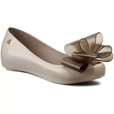 Melissa Ultragirl Sweet X AD Shoes Beige/Brown Hidden 1  Wedge Heel Size 6 • $99