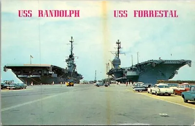 USS Randolph & USS Forrestal Norfolk VA Postcard • $7