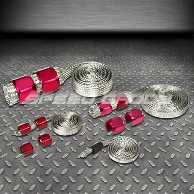 $25.88 • Buy Braided Stainless Steel Vacuum/fuel/radiator/oil Line Dress-up Hose Cover Red