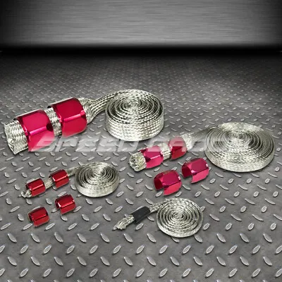 Braided Stainless Steel Vacuum/fuel/radiator/oil Line Dress-up Hose Cover Red • $25.88