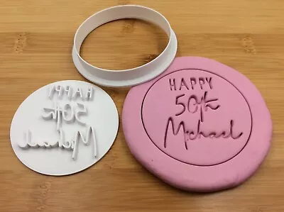 $10.89 • Buy Custom Personalized Name Birthday Cookie Fondant Embosser Stamp 