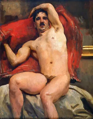 Nude Male Model Seated JOHN SINGER SARGENT Fine Art Canvas Print • $9.95