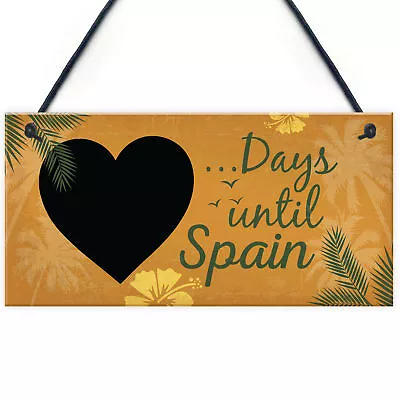 Chalkboard Holiday Countdown To SPAIN Novelty Plaque Sign Gift For Friend Family • £3.99